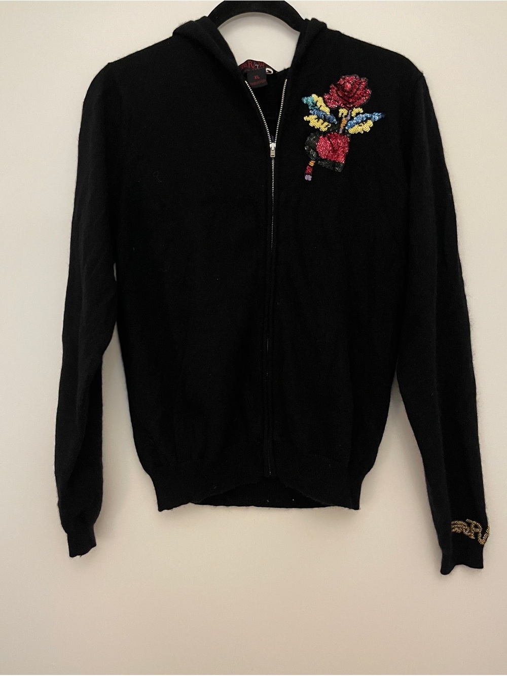 100% Cashmere Sequined Hoodie